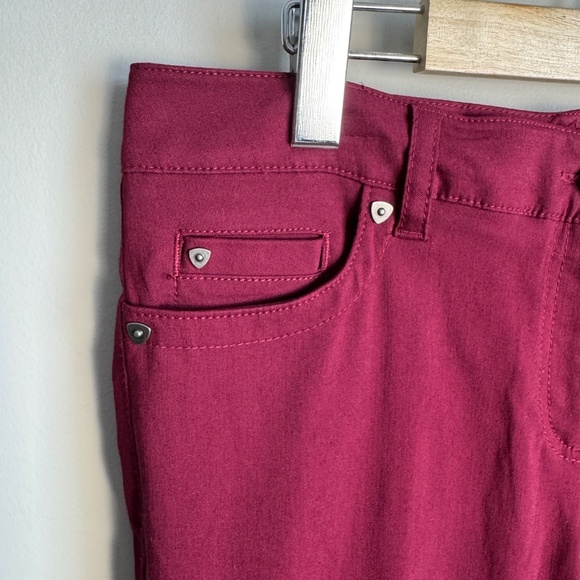 Zac & Rachel Women's Nylon Blend Jegging Pants Burgundy-Wine 8 Casual Stretch - Picture 3 of 14